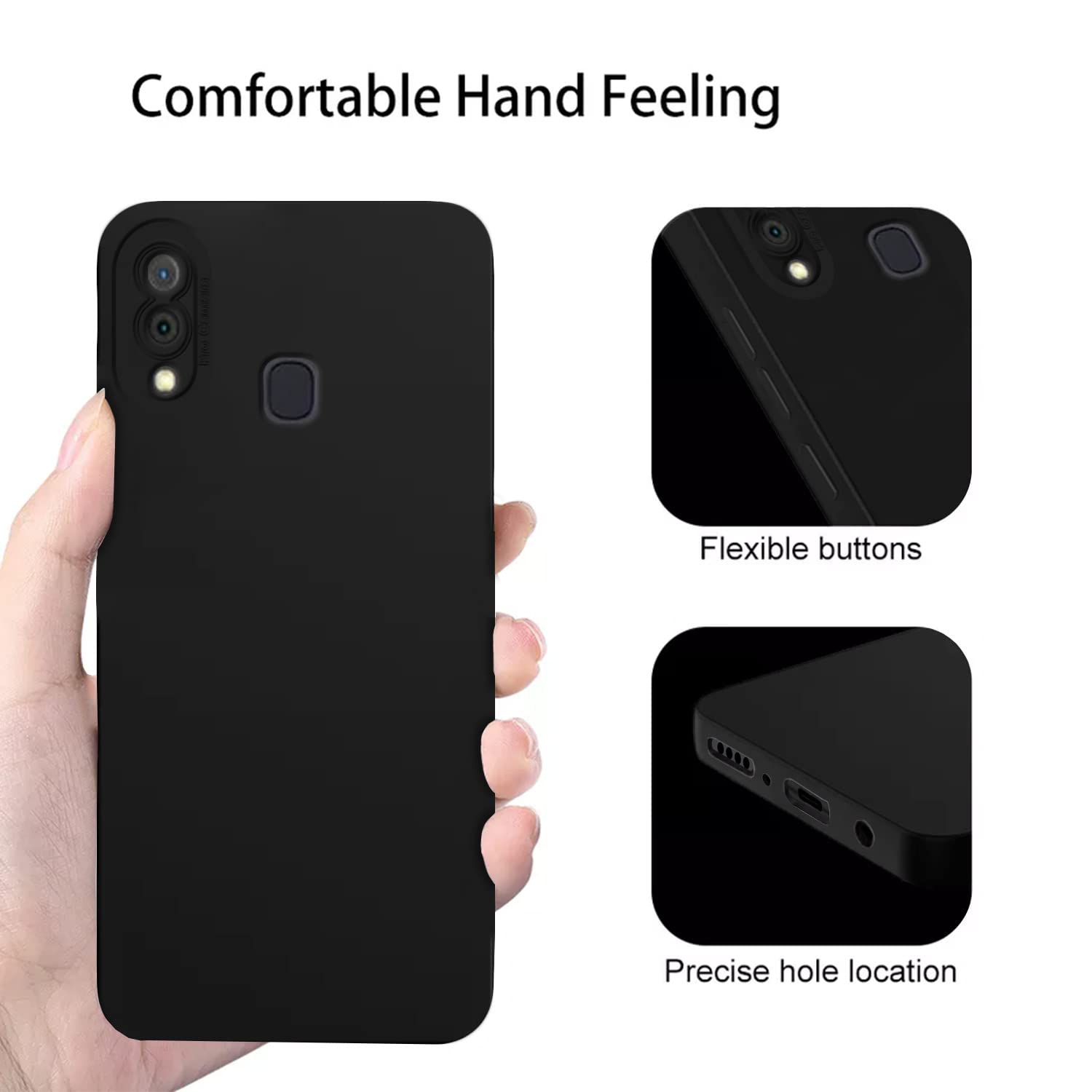 Pikkme Samsung Galaxy A20 / A30 / M10s Liquid Silicone Back Cover | Black