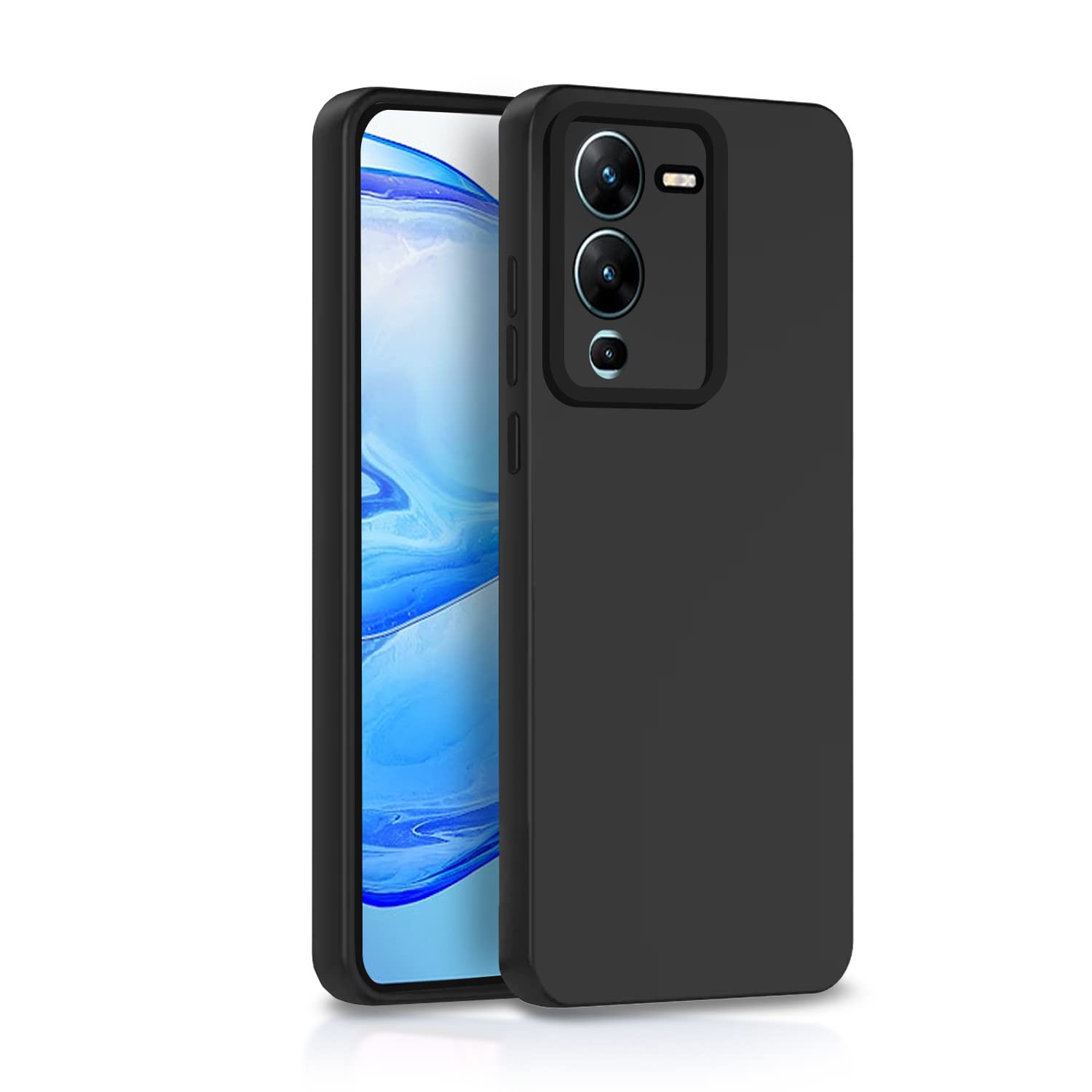 Pikkme Vivo V25 Pro 5g Soft Silicone Case with Camera Bumper Protection | Black