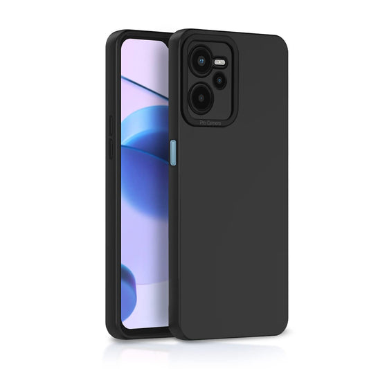 Pikkme Realme C35 Soft Silicone Case with Camera Bumper Protection | Black