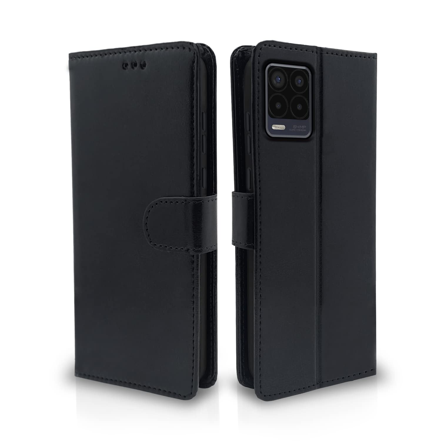 Pikkme Realme 8 4G / 8 Pro Vintage Flip Cover | Black