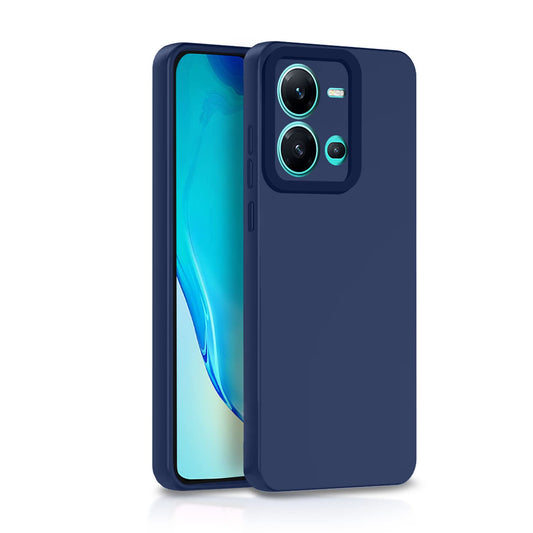 Pikkme Vivo V25 5G Soft Silicone Case with Camera Bumper Protection | Blue