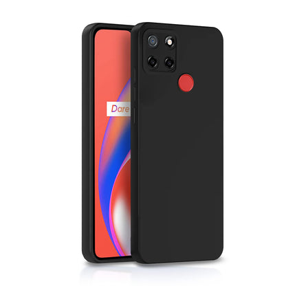 Pikkme Realme C12 / Realme Narzo 20 / Narzo 30A / Realme C25 Soft Silicone Case with Camera Bumper Protection | Black