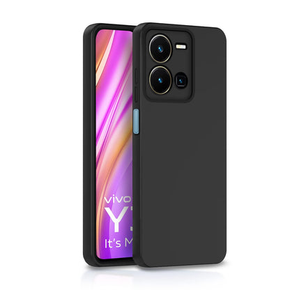 Vivo Y35 mobile cover in black by Pikkme