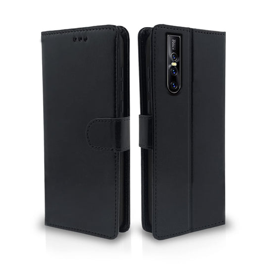 Pikkme Vivo V15 Pro Vintage Flip Cover | Black