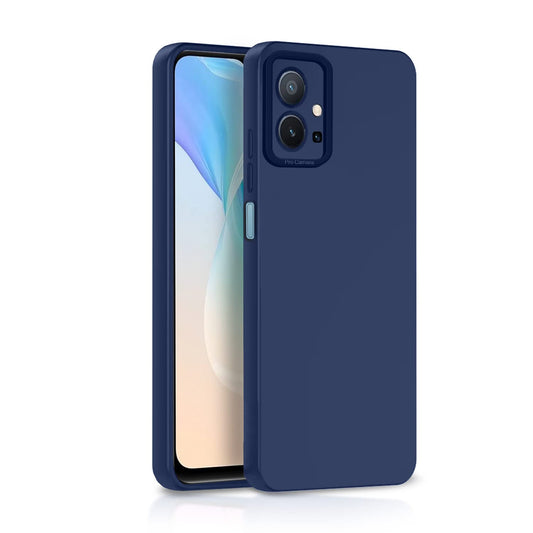 Pikkme Vivo T1 5G / Vivo Y75 5G / iQOO Z6 5G Soft Silicone Case with Camera Bumper Protection | Blue