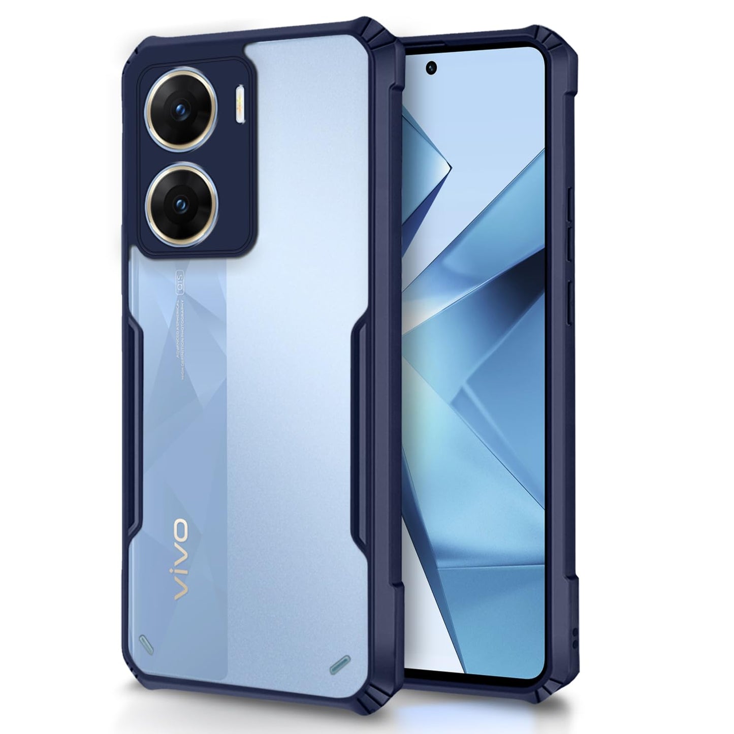 Pikkme Vivo V29e 5G Back Cover Crystal Clear Transparent Back Eagle Case (blue)