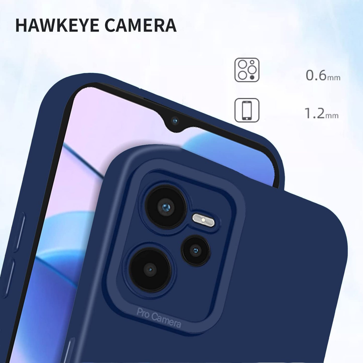 Pikkme Realme C35 Soft Silicone Case with Camera Bumper Protection | Blue