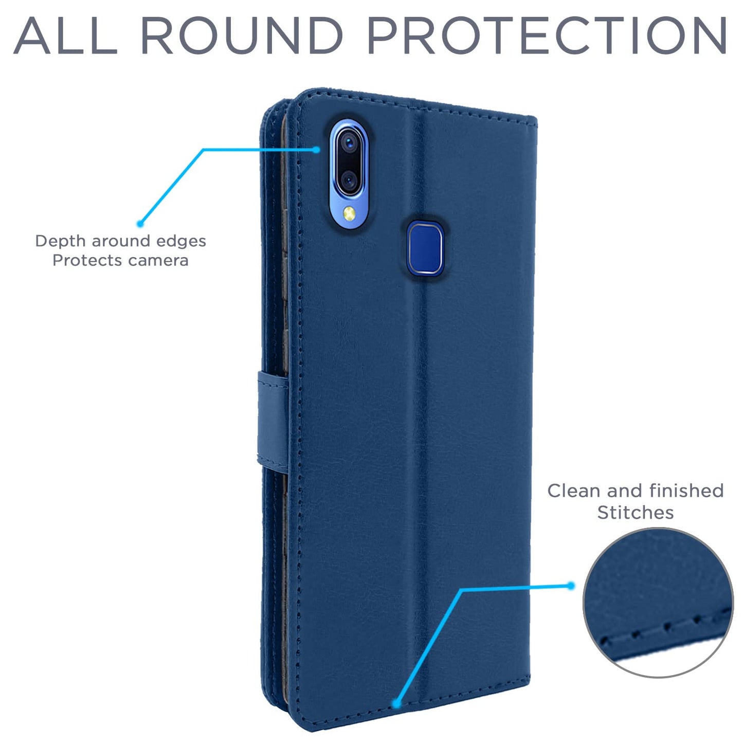 Pikkme Vivo Y91 / Y93 / Y95 Vintage Flip Cover | Blue