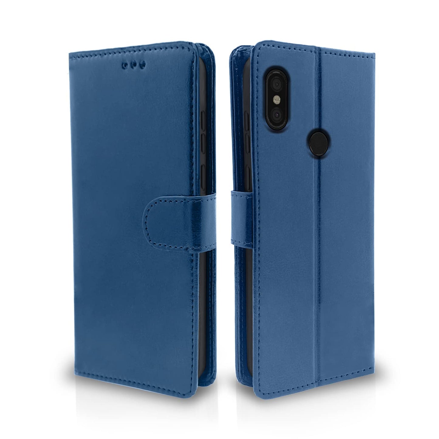 Pikkme Redmi Note 6 Pro Vintage Flip Cover | Blue