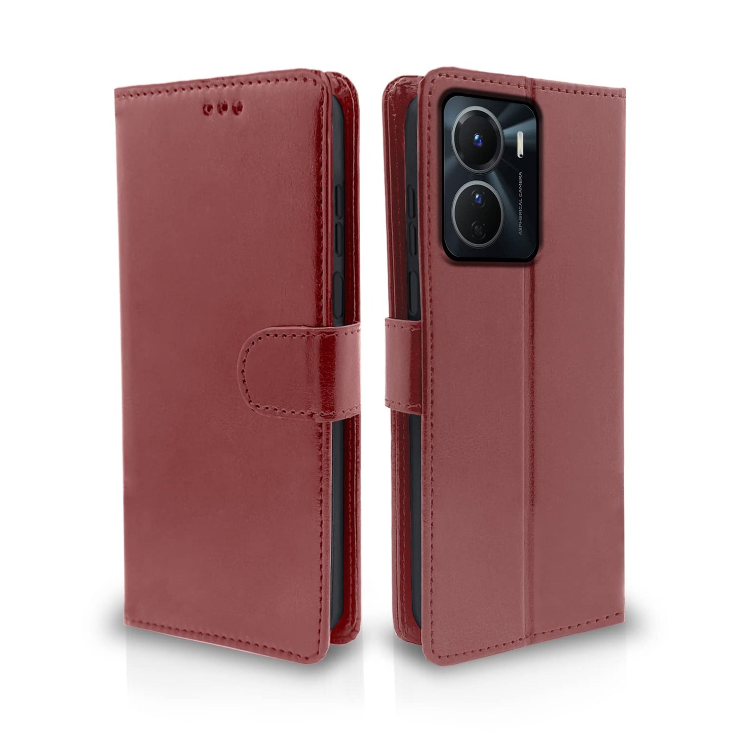 Pikkme Vivo Y16 Vintage Flip Cover | Brown