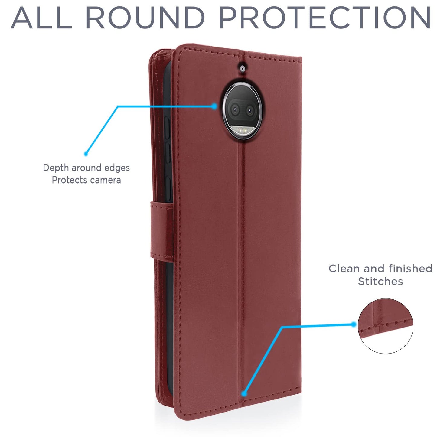 Pikkme Moto G5s Plus / G5s+ Vintage Flip Cover | Brown