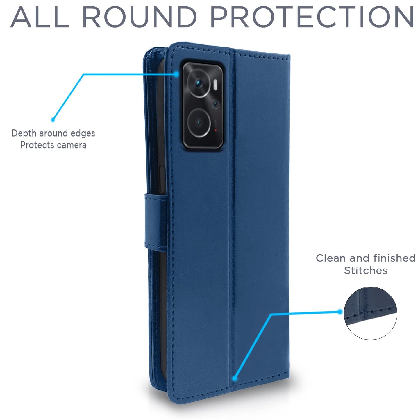 Pikkme Oppo K10 Vintage Flip Cover | Blue