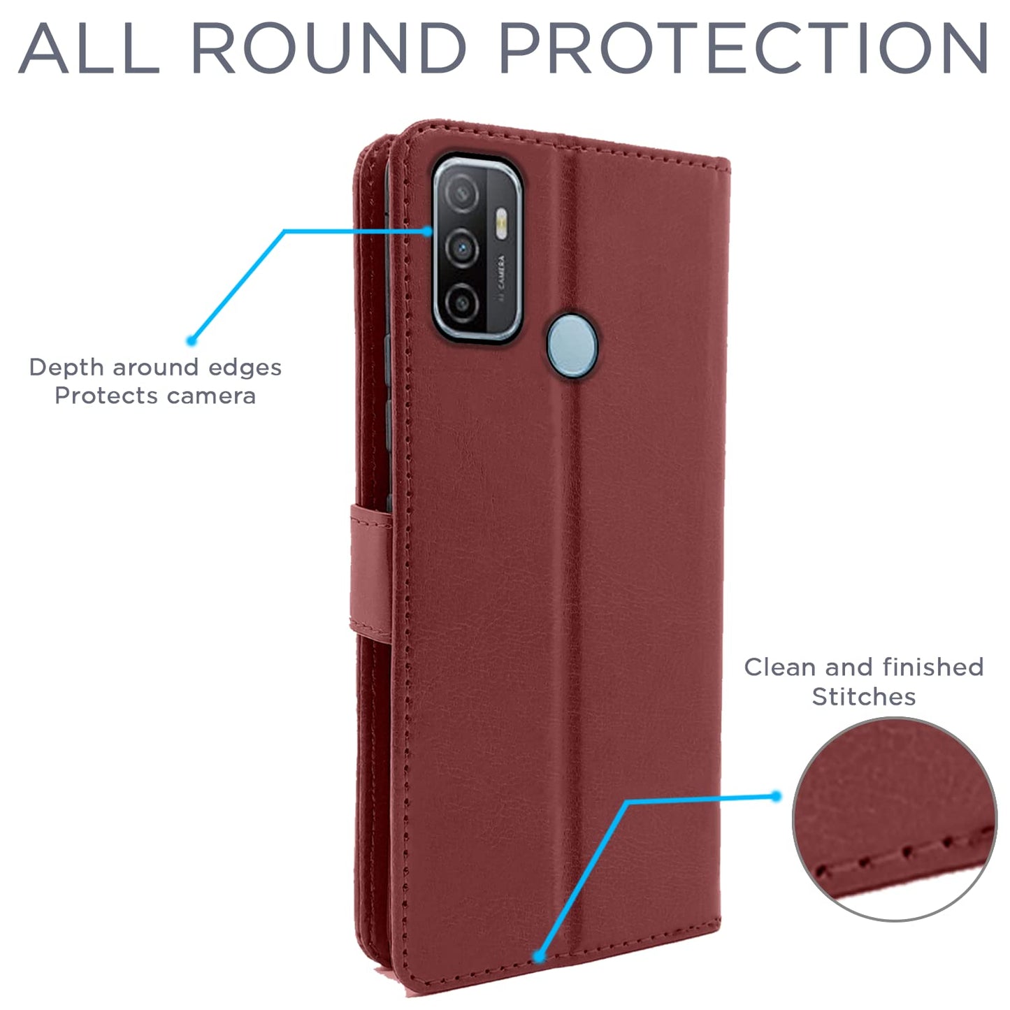 Pikkme Oppo A53 Vintage Flip Cover | Brown