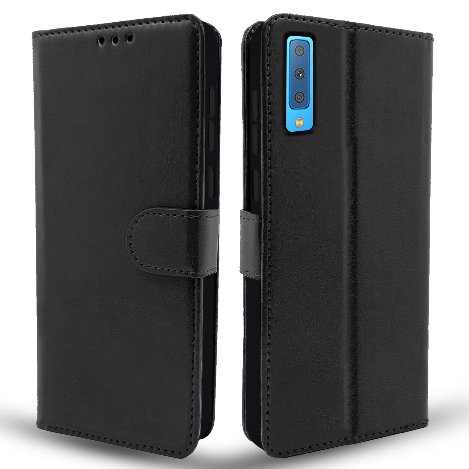 Pikkme Samsung Galaxy A7 2018  Vintage Flip Cover | Black