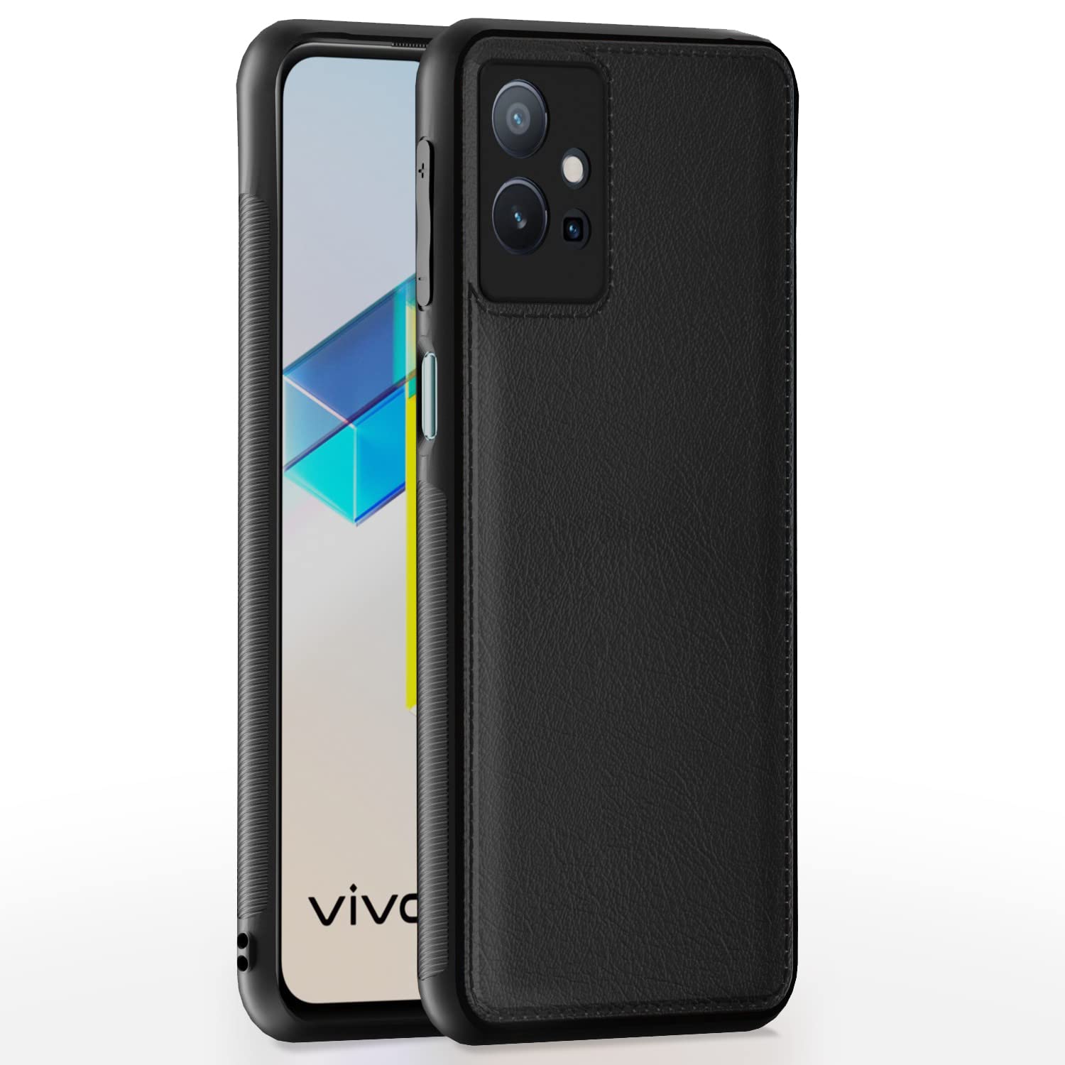 Pikkme Vivo T1 5G / Vivo Y75 5G / iQOO Z6 5G Leather Back Cover | Black