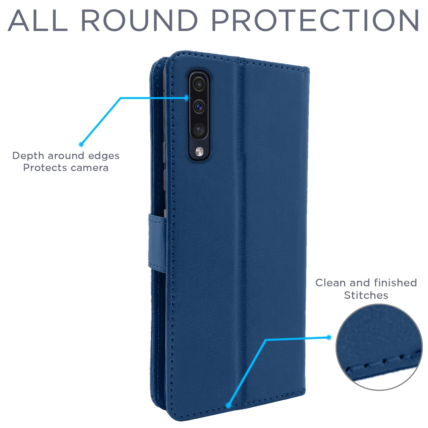 Pikkme Samsung Galaxy A7 2018  Vintage Flip Cover | Blue