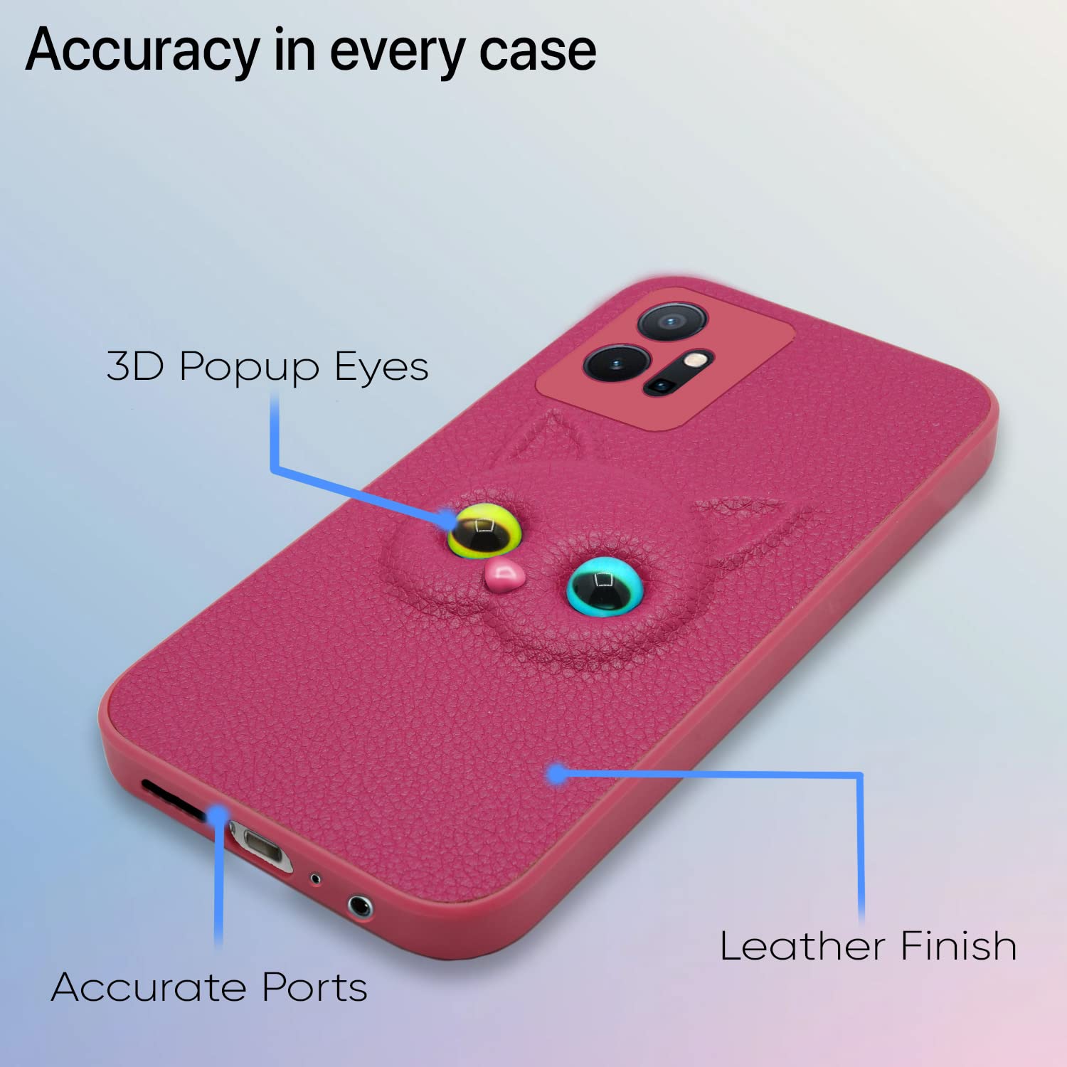 Pikkme Vivo T1 5G / Vivo Y75 5G / iQOO Z6 5G Cat Case | Pink