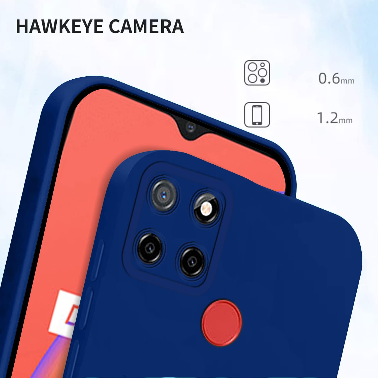 Pikkme Realme C12 / Realme Narzo 20 / Narzo 30A / Realme C25 Soft Silicone Case with Camera Bumper Protection | Blue