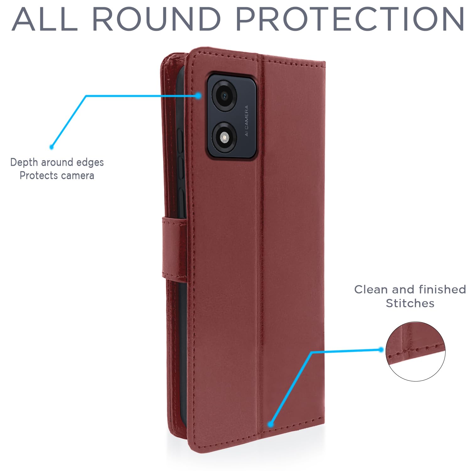 Pikkme Moto E13 Vintage Flip Cover (Brown)