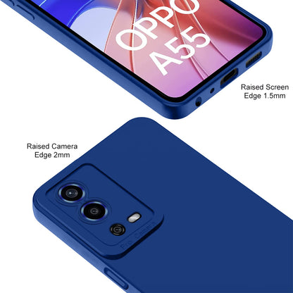 Pikkme Oppo A55 Soft Silicone Case with Camera Bumper Protection | Blue