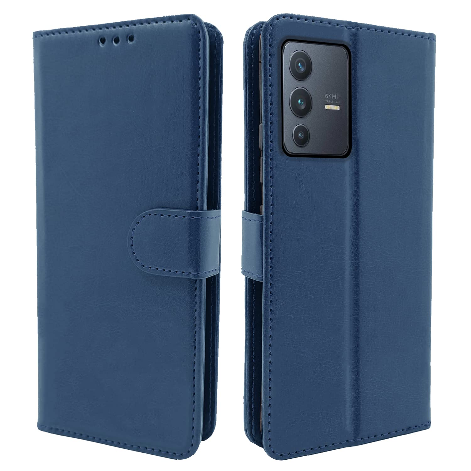 Pikkme Vivo V23 5G Vintage Flip Cover | Blue