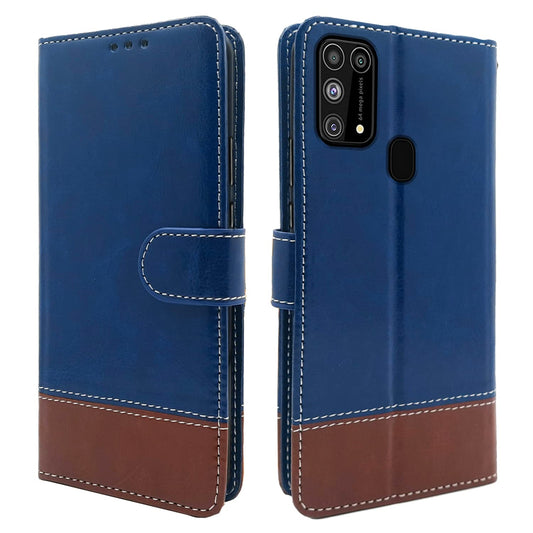 Pikkme Samsung Galaxy M31 / F41 / M31 Prime Constrast Flip Cover | Blue & Brown