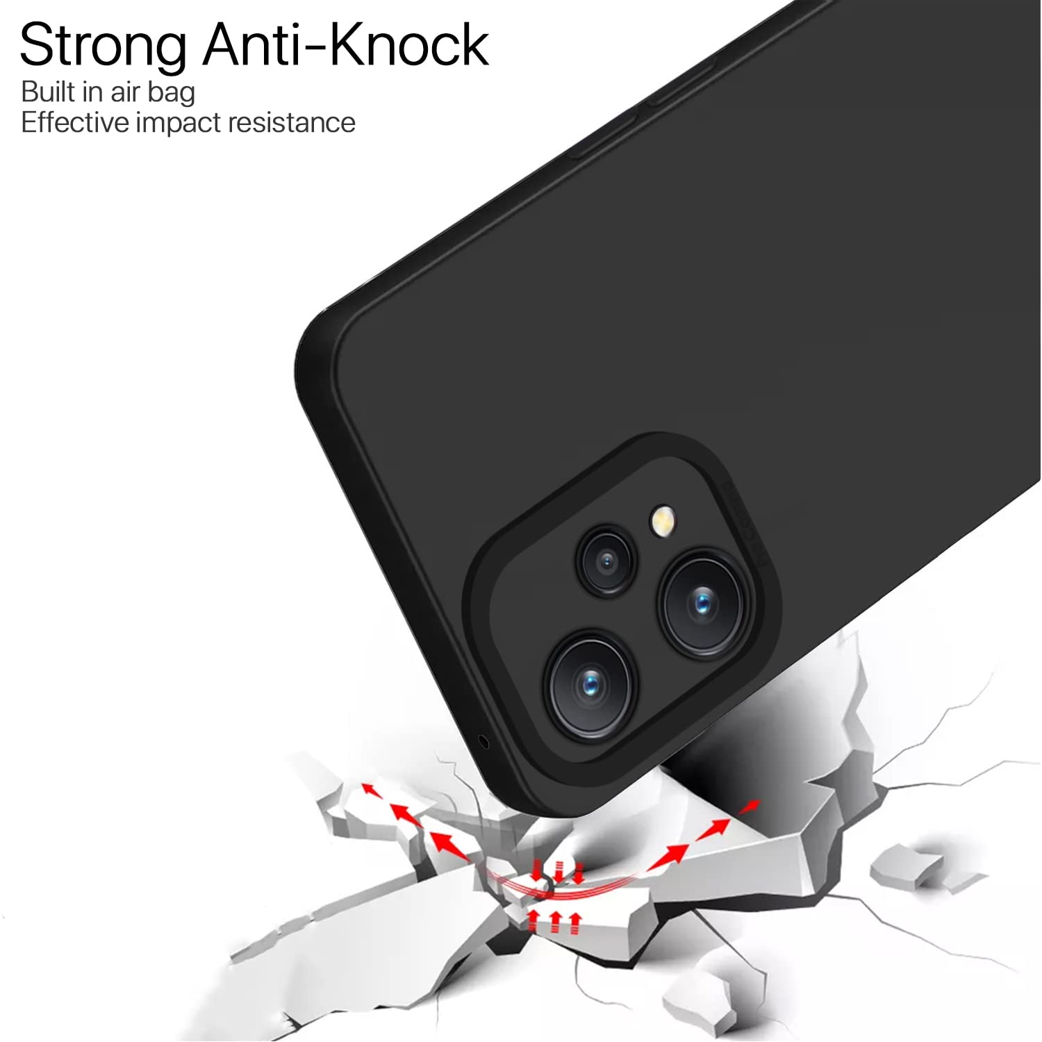 Pikkme Realme 9 4G / Realme 9 Pro Plus 5G LIquid Silicone Back Cover | Black