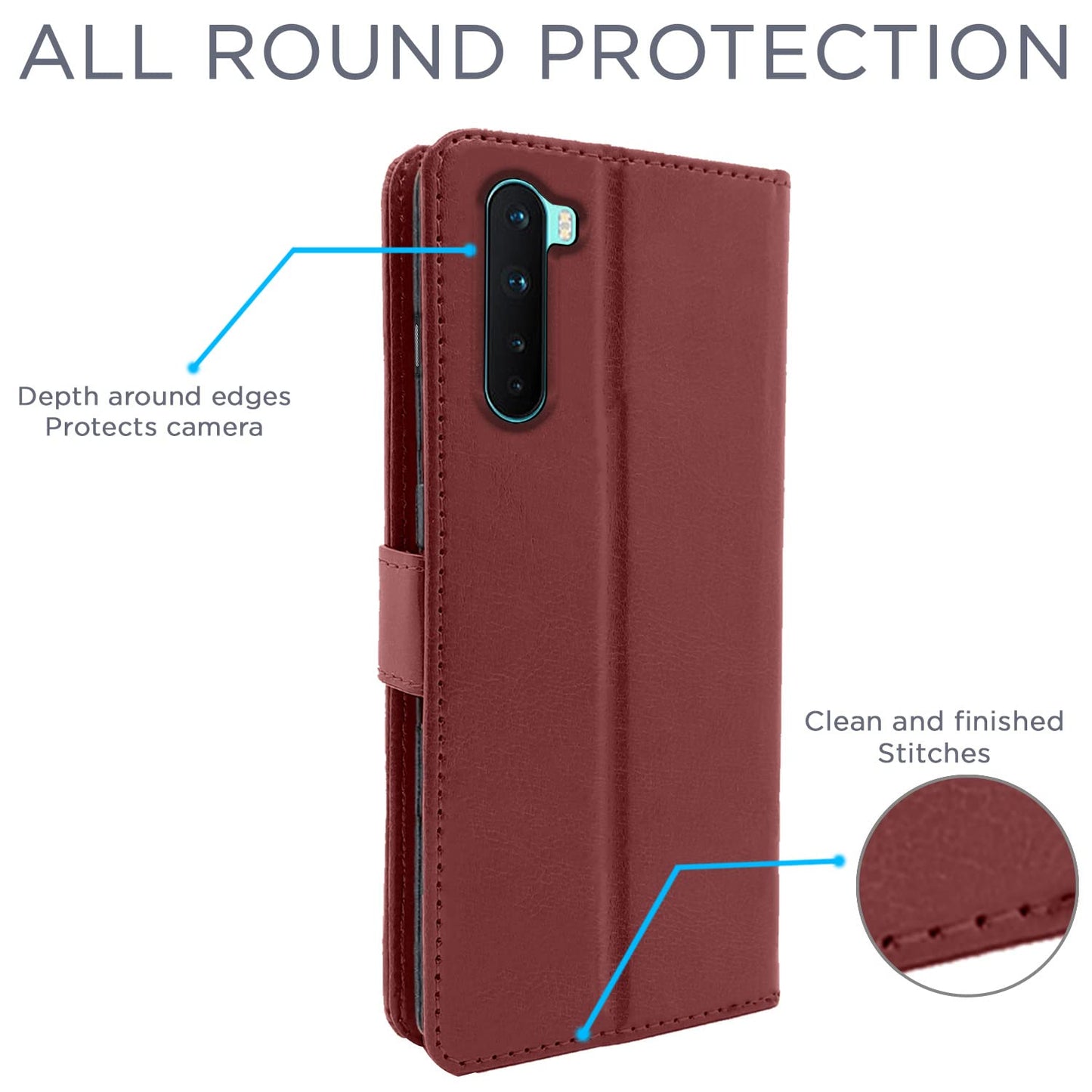 Pikkme OnePlus Nord Vintage Flip Cover | Brown