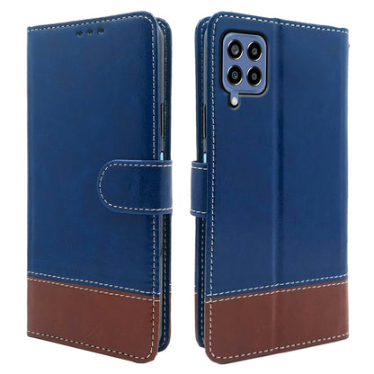 Pikkme Samsung Galaxy M33 5G Constrast Flip Cover | Blue & Brown