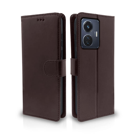 Pikkme iQOO Z6 44W / Vivo T1 44W Vintage Flip Cover | Coffee