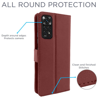 Pikkme Mi Redmi Note 11 / Note 11s Vintage Flip Cover | Brown