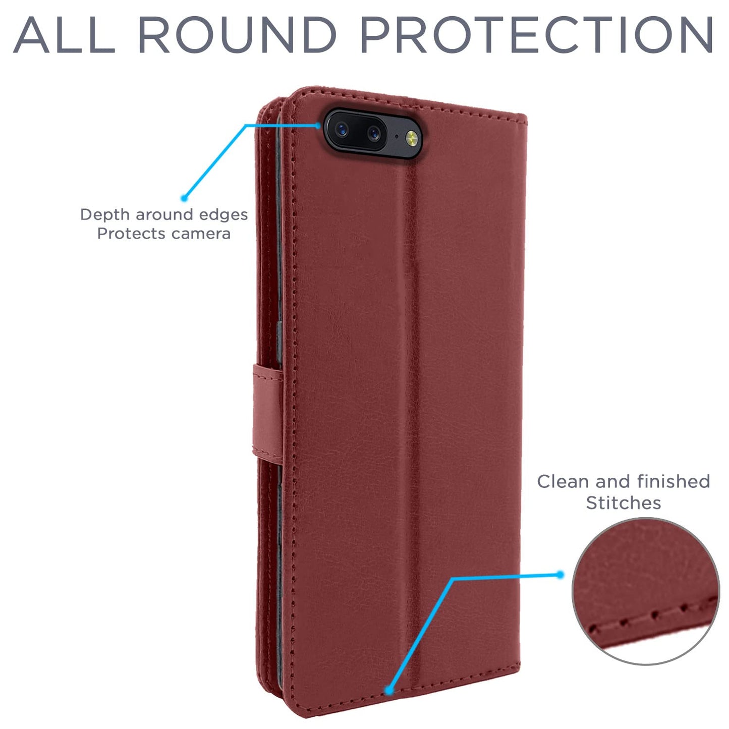 Pikkme OnePlus 5 Vintage Flip Cover | Brown