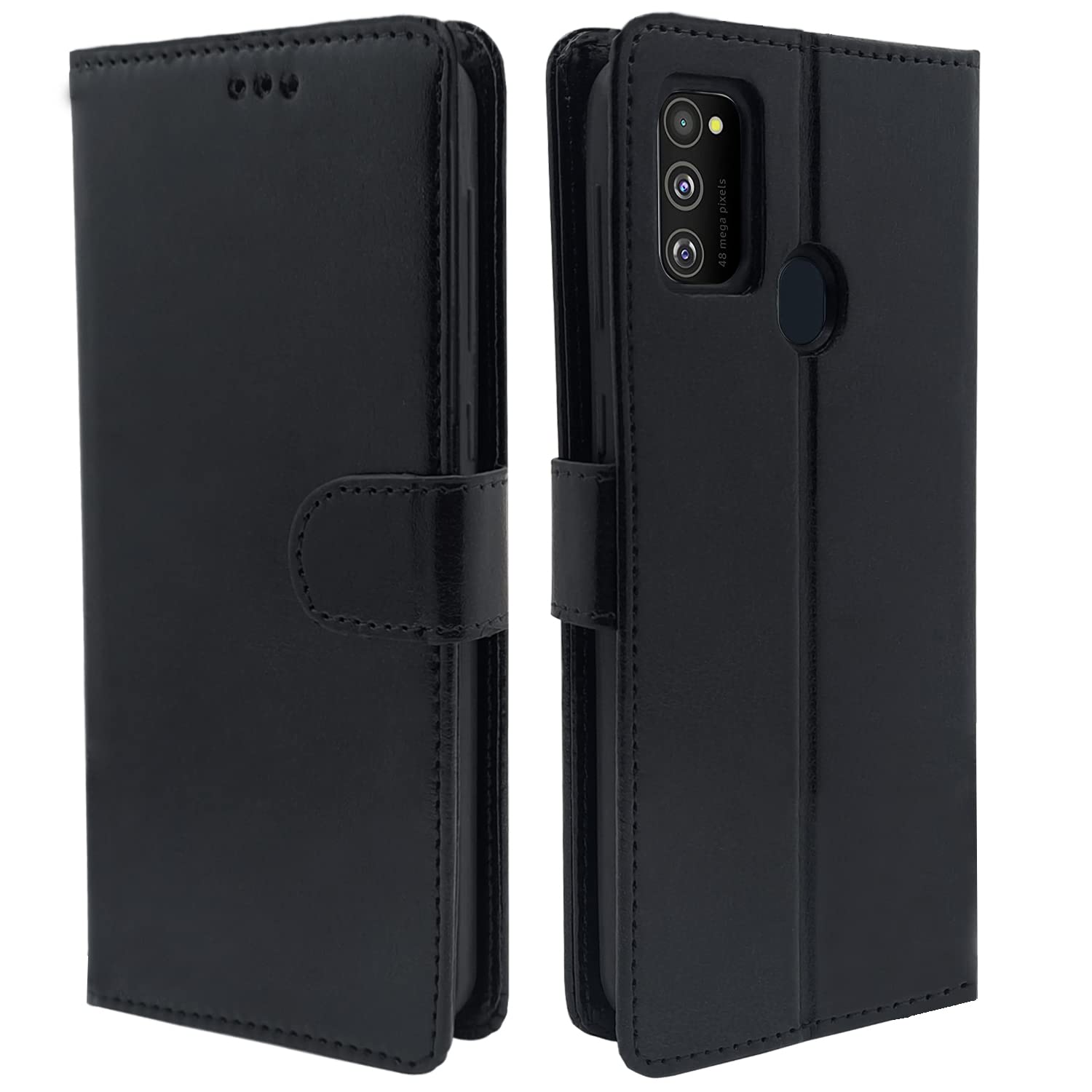 Pikkme Samsung Galaxy M21 2021 / M30s / M21 Vintage Flip Cover | Black