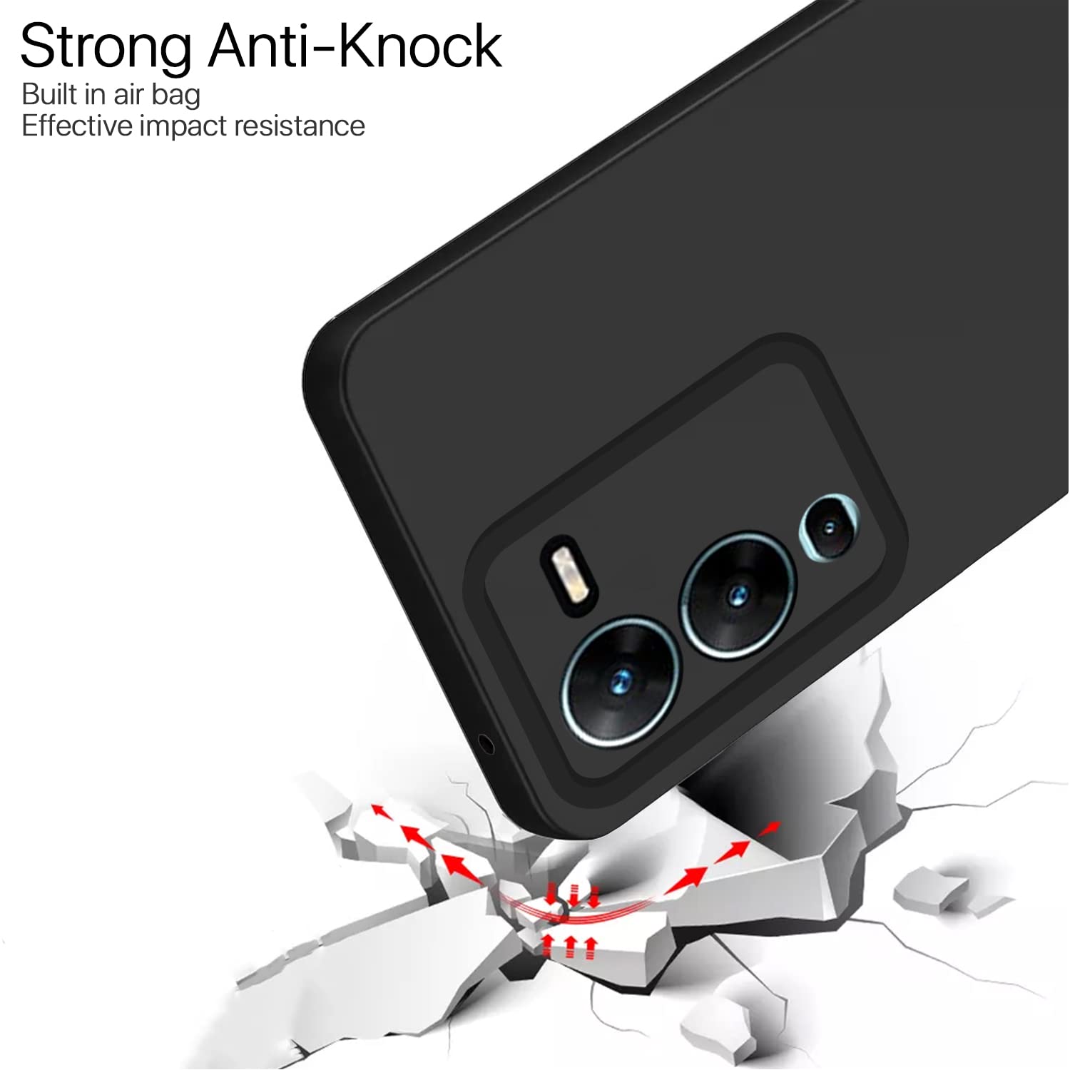 Pikkme Vivo V25 Pro 5g Soft Silicone Case with Camera Bumper Protection | Black