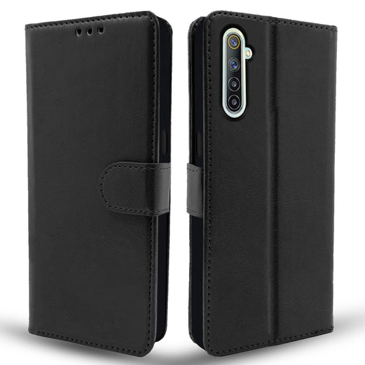 Pikkme Realme 6 Vintage Flip Cover | Black