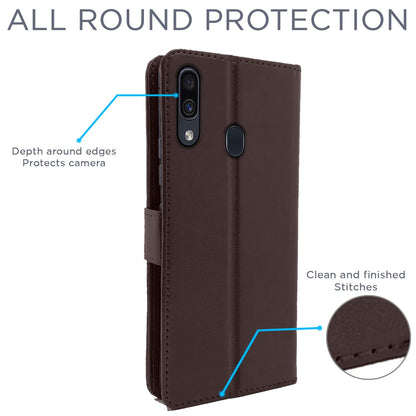 Pikkme Samsung Galaxy A30 / A20 / M10s Vintage Flip Cover |  Coffee