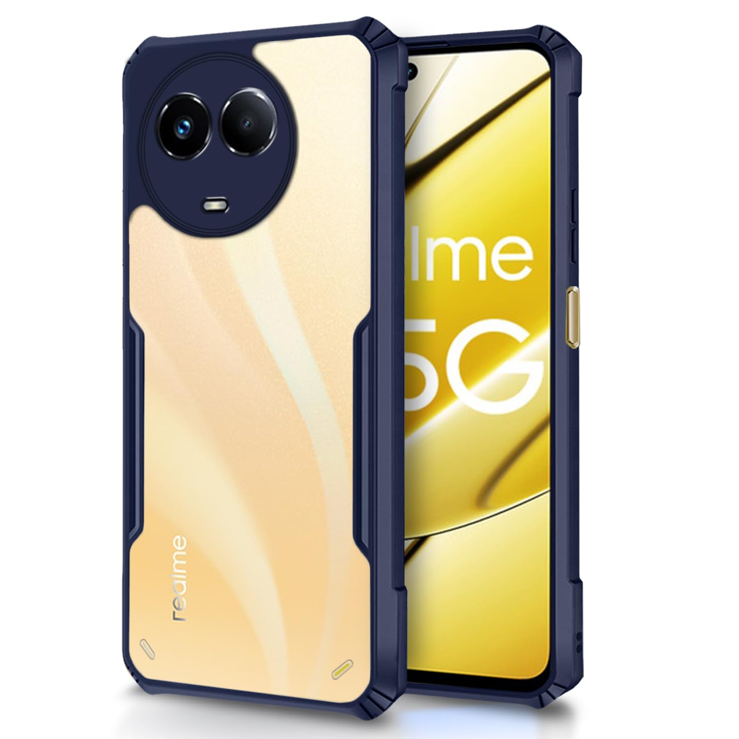 Pikkme Realme 11 5G Back Cover Crystal Clear Transparent Back Eagle Case (blue)