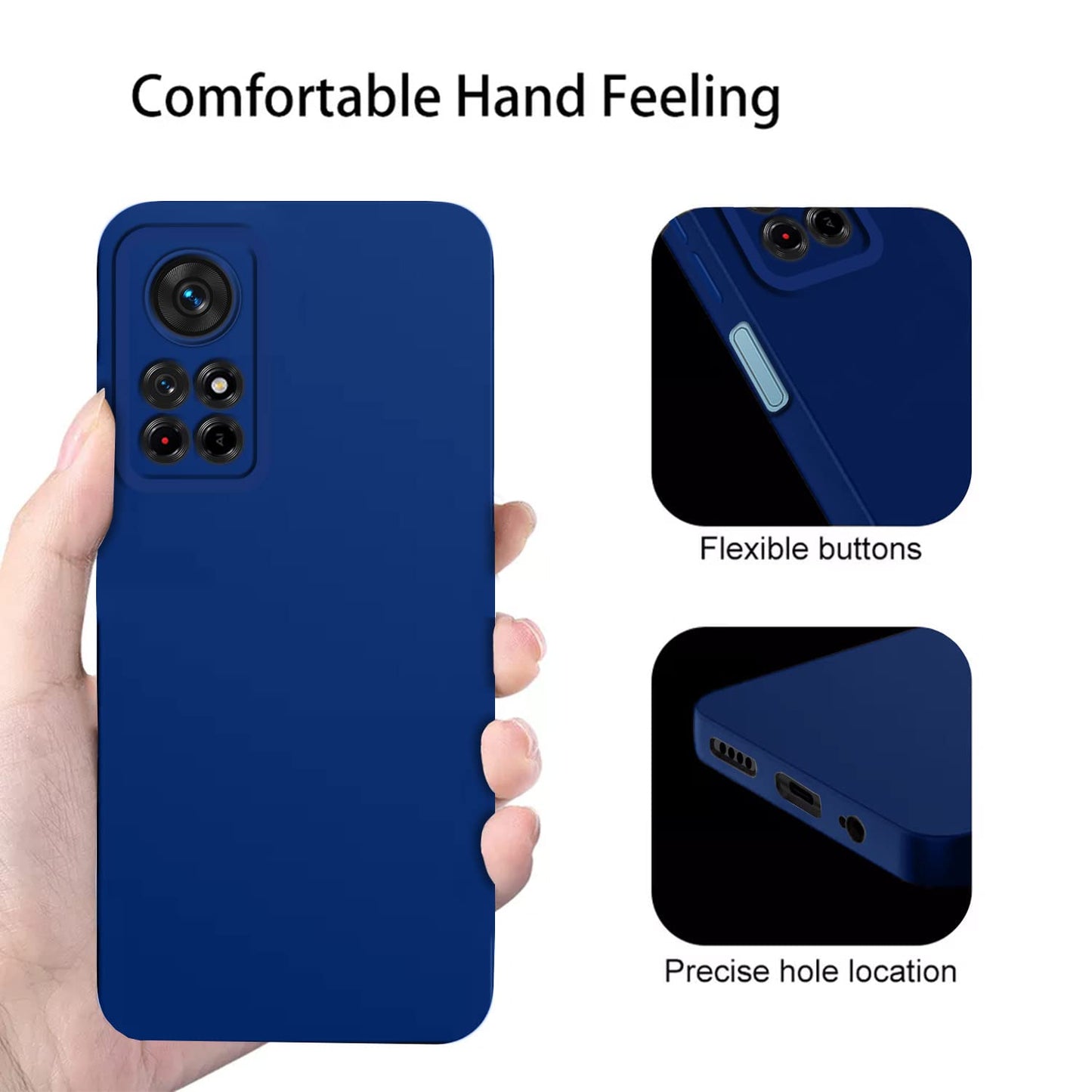 Pikkme Mi Redmi Note 11T / Poco M4 Pro Soft Silicone Case with Camera Bumper Protection | Blue