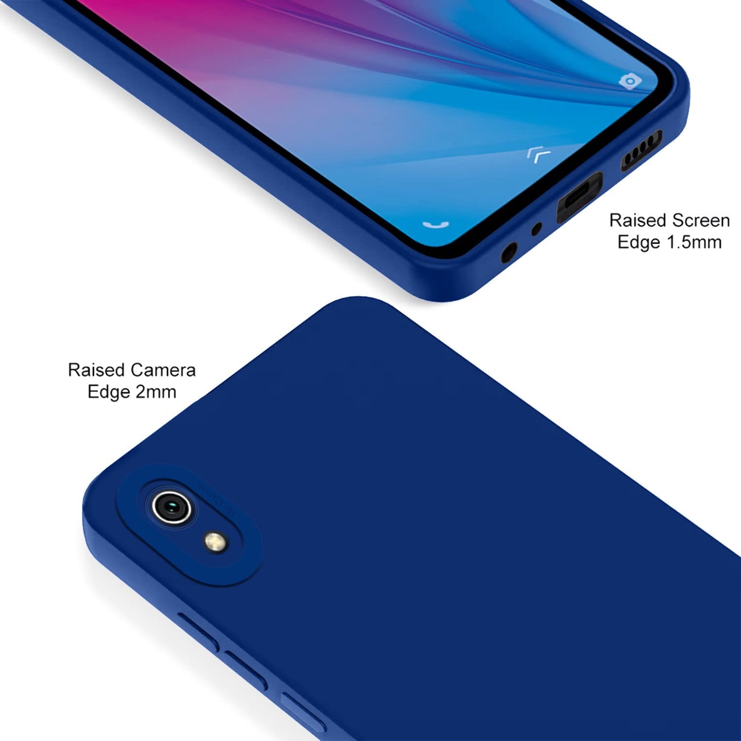 Pikkme Vivo Y91i  Soft Silicone Case with Camera Bumper Protection | Blue