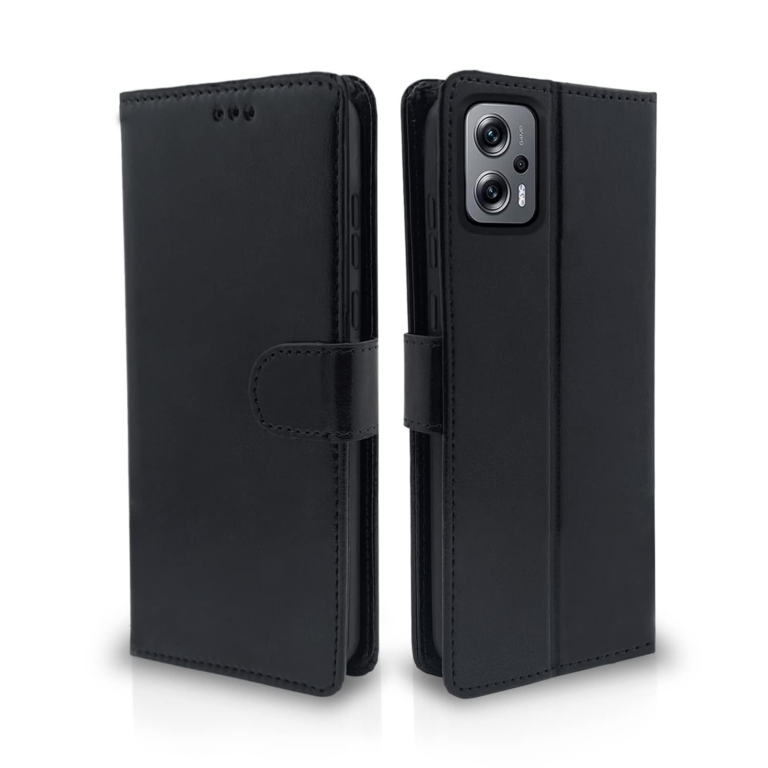 Pikkme Redmi K50i  Vintage Flip Cover | Black