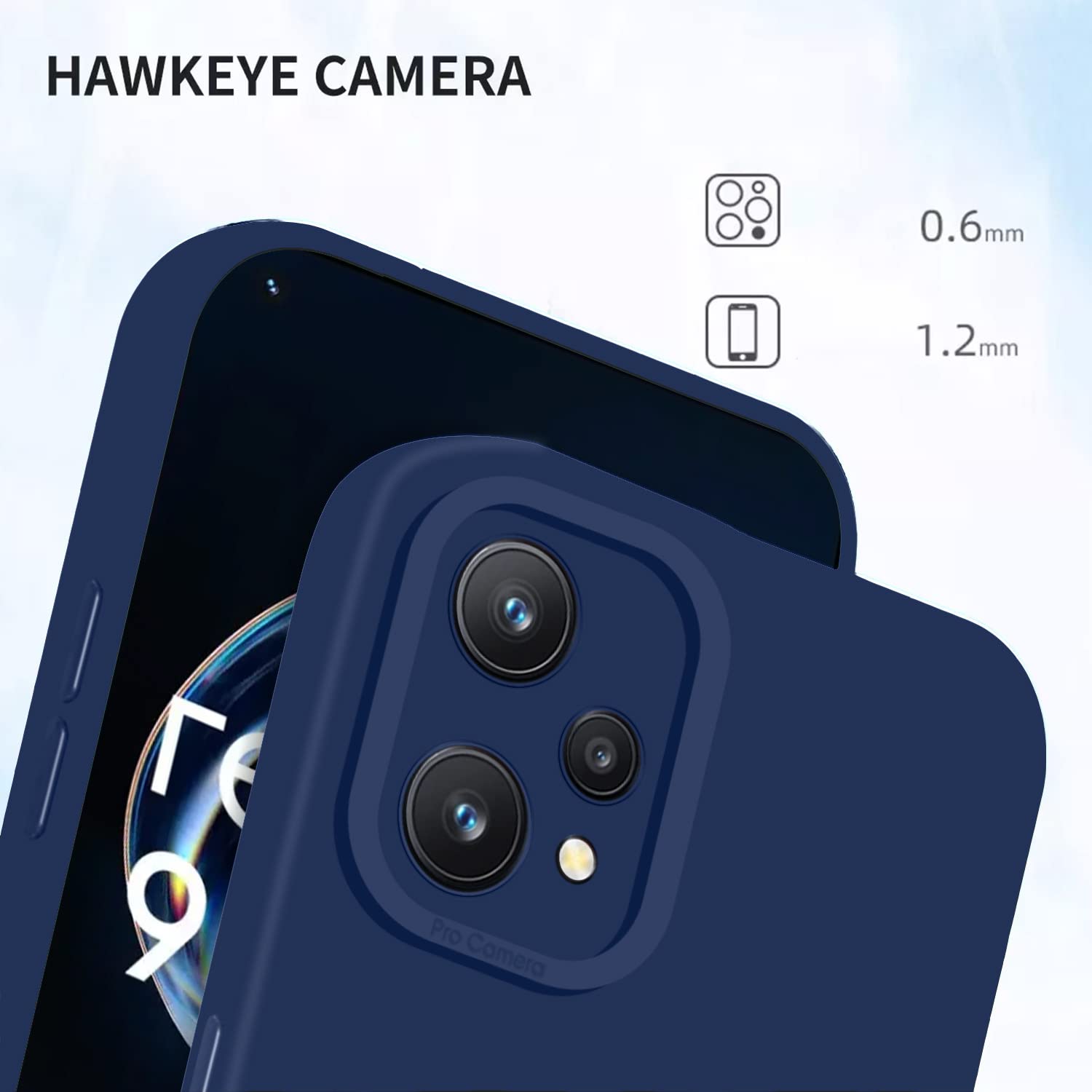 Pikkme Realme 9 4G / Realme 9 Pro Plus 5G LIquid Silicone Back Cover | Blue