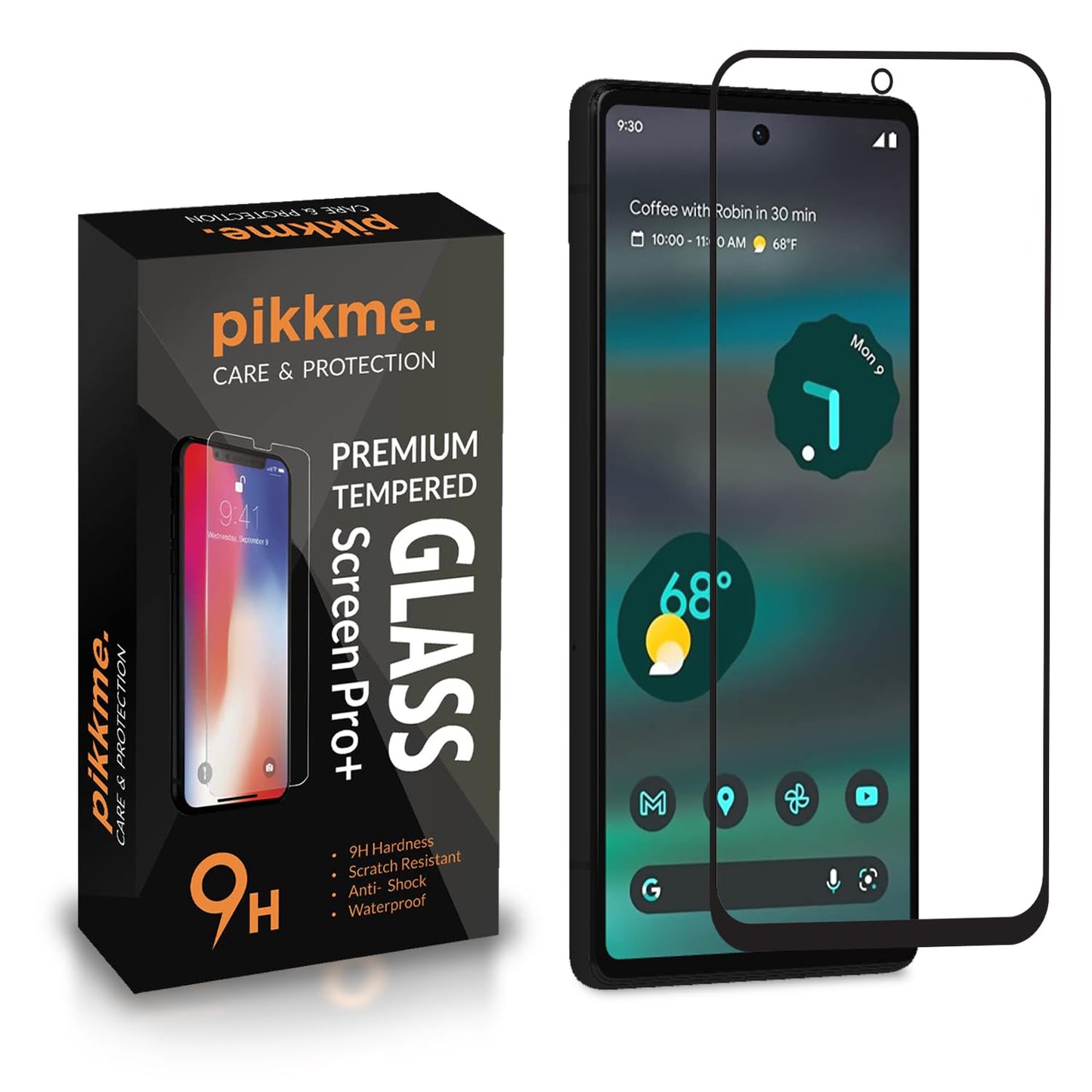 Pikkme Google Pixel 6A Tempered Glass Screen Protector Edge To Edge Coverage With Easy Installation Kit