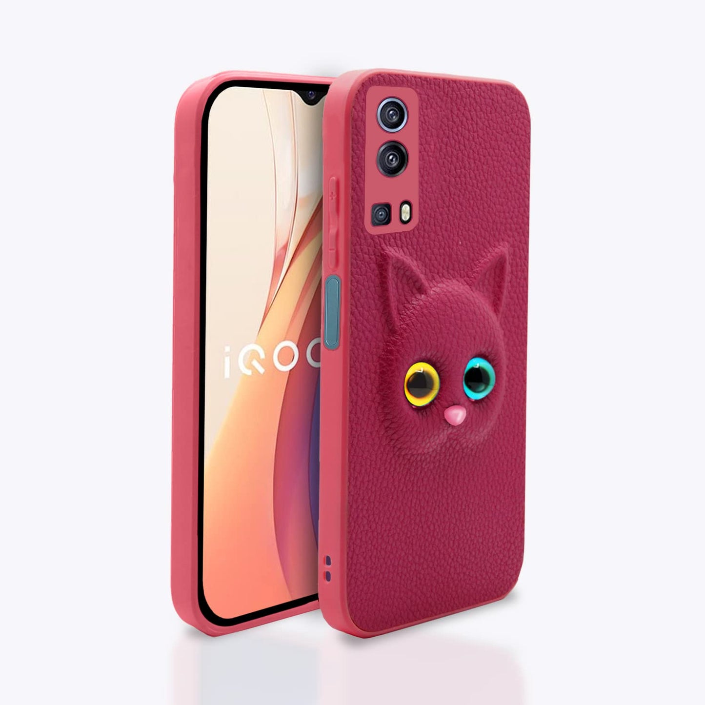 Pikkme iQOO Z3 5G Kitty Back Cover (Pink)