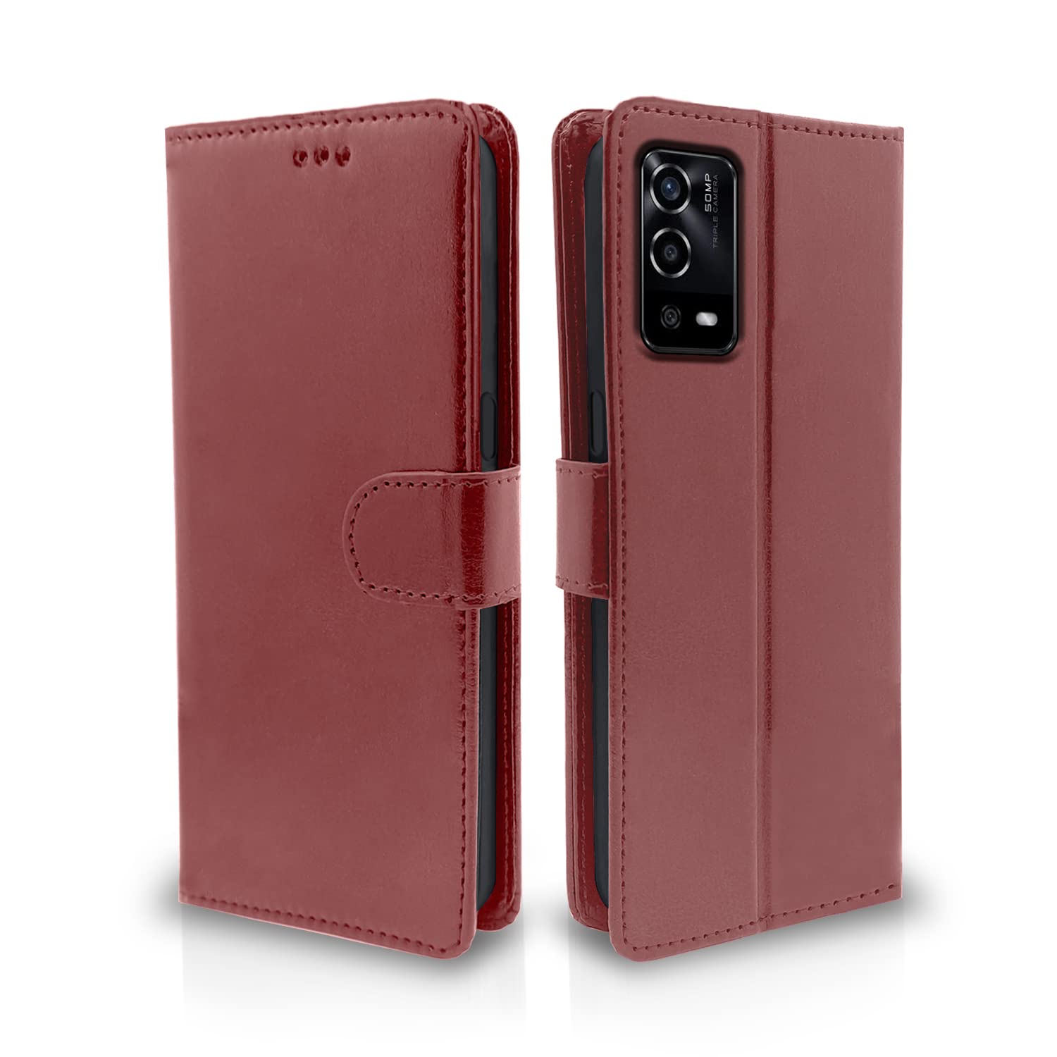 Pikkme Oppo A55 Vintage Flip Cover | Brown