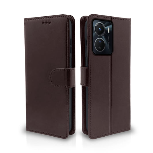 Pikkme Vivo Y16 Vintage Flip Cover | Coffee