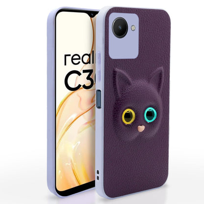 Pikkme Realme C30s Kitty Back Cover (Purple)