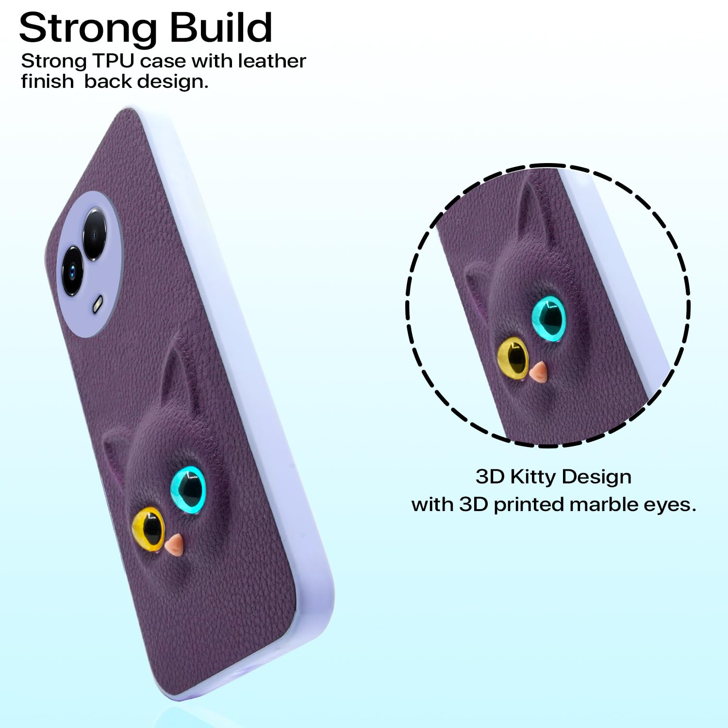 Pikkme Realme 11 5G Kitty Back Cover (Purple)
