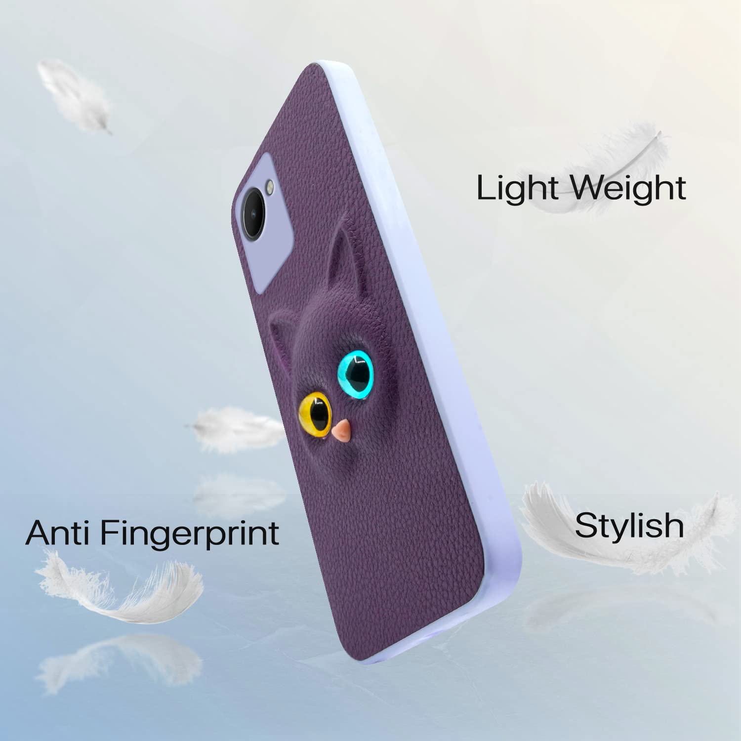 Pikkme Realme C30s Kitty Back Cover (Purple)