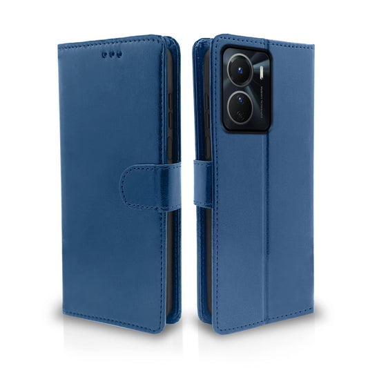 Pikkme Vivo Y16 Vintage Flip Cover | Blue