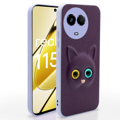 Pikkme Realme 11 5G Kitty Back Cover (Purple)